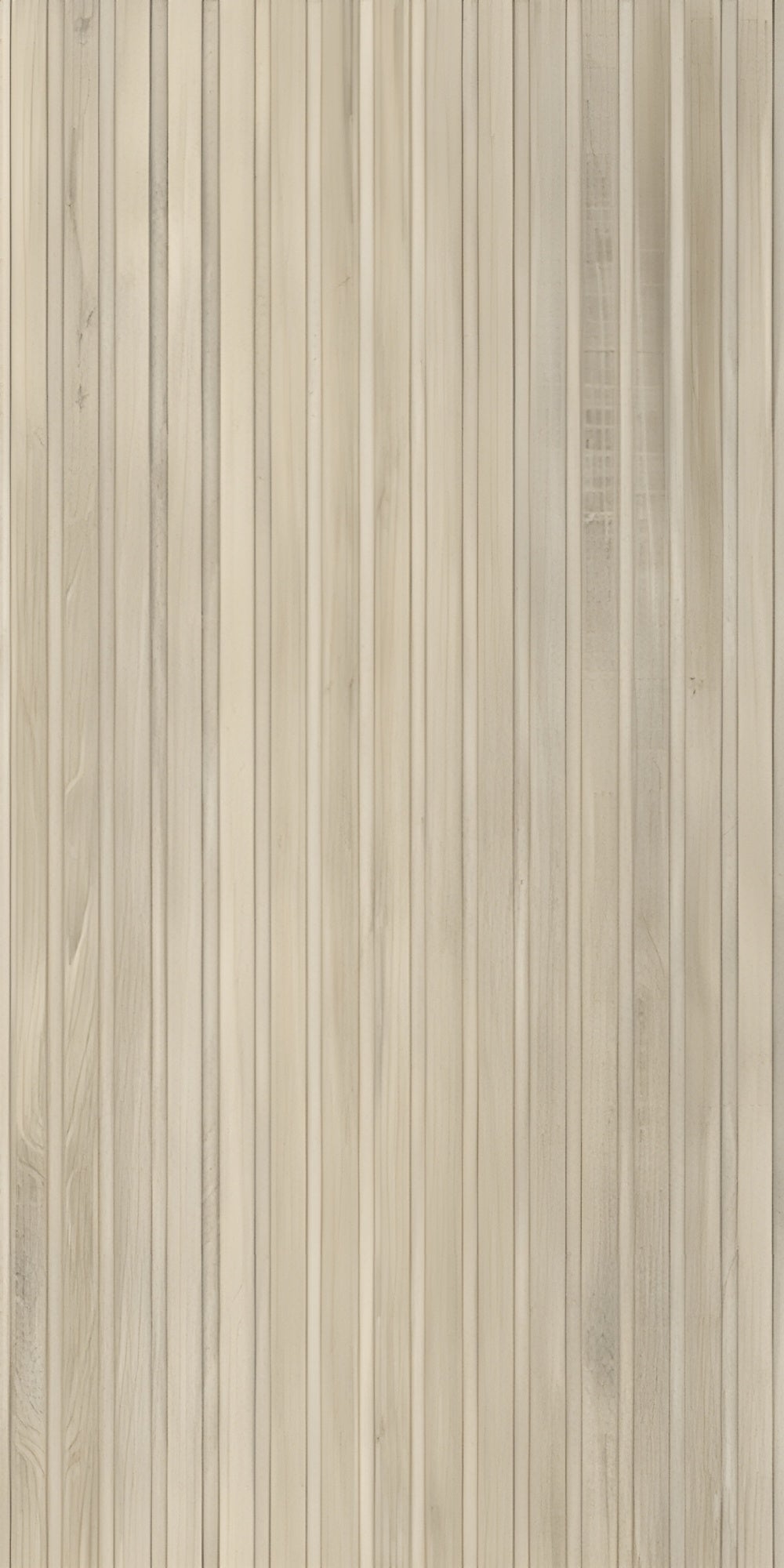 Ikon Amber matte porcelain tile with a fluted wood design, for feature walls. Made in Italy, in a 24x48" size.