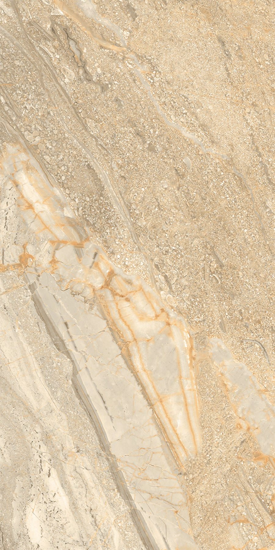 Utah Desert matte porcelain tile with a beige stone design, for floors and walls. Made in Italy, in a 12x24" size.