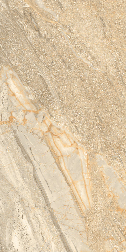 Utah Desert matte porcelain tile with a beige stone design, for floors and walls. Made in Italy, in a 12x24" size.